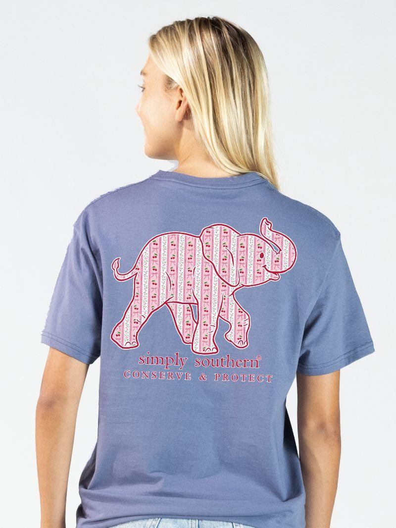 Tracking Elephant Cherry Tee