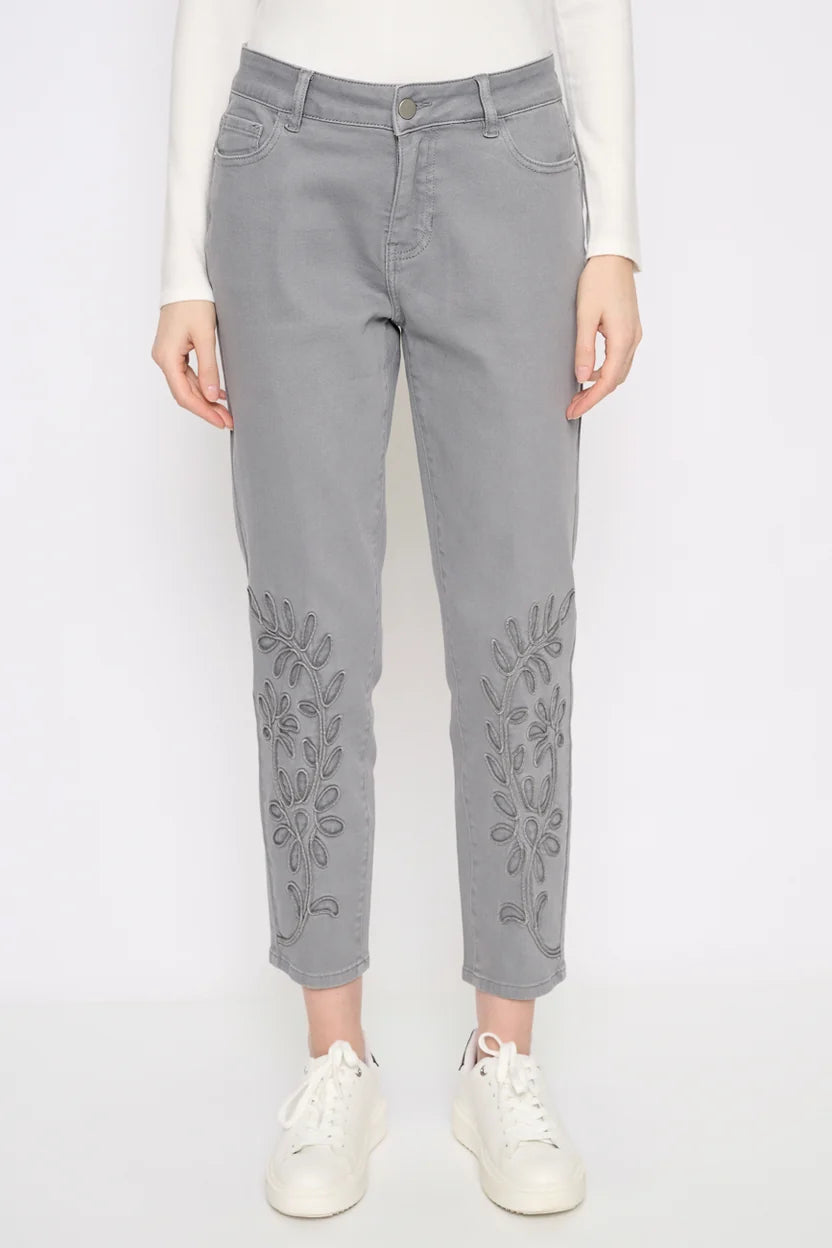 Soutache Ankle Length Jeans