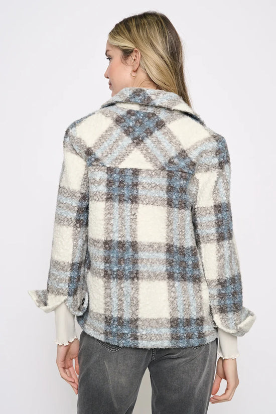 Plaid Button-Front Short Jacket