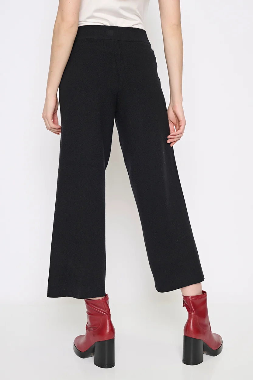 Wide-Leg Ankle-Length Knit Pants