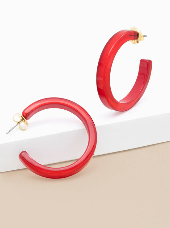 Medium Resin Open Hoop Earring