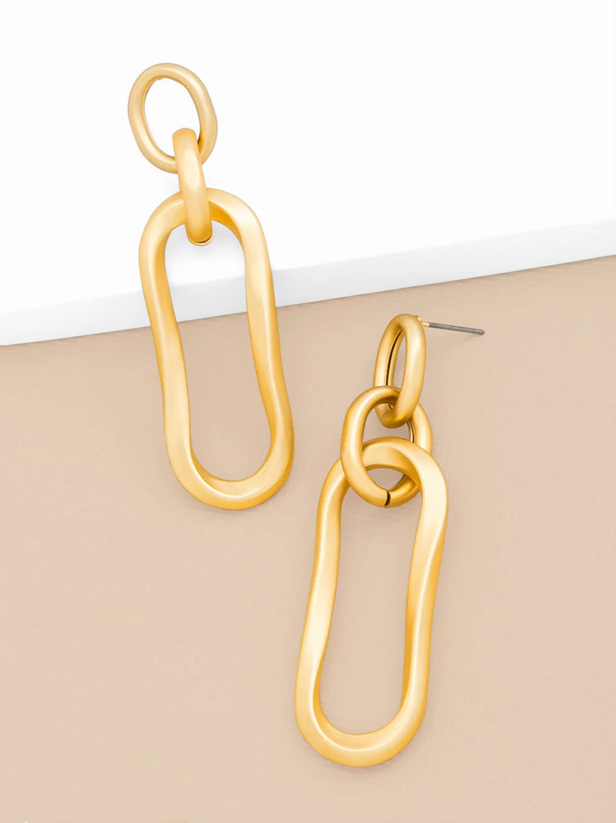 Oval Links Drop Earring