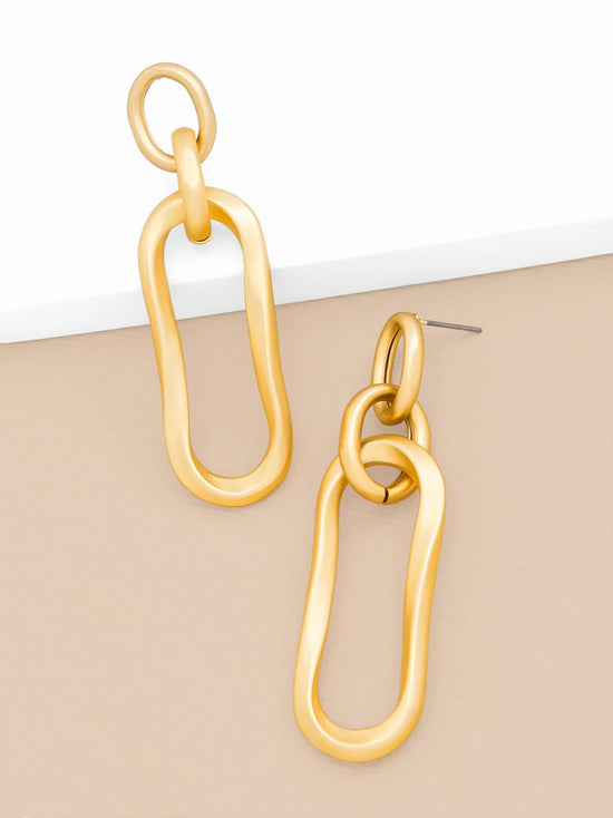 Oval Links Drop Earring