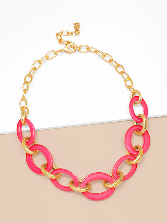 Oval Link Matte Gold Collar Necklace