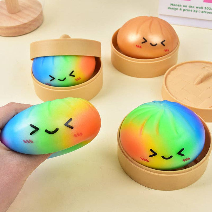 Squishy Dumpling Bao Bun Fidget Toy-random color In stock