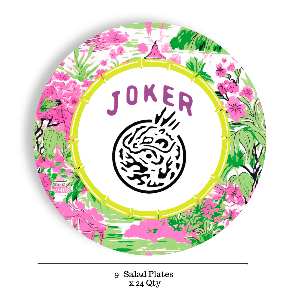 Mahjong 24ct 9" Paper Plates