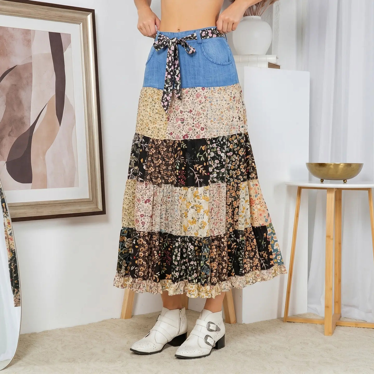 Patchwork Serenade Maxi Skirt