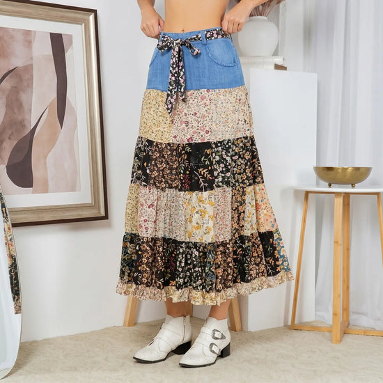 Patchwork Serenade Maxi Skirt