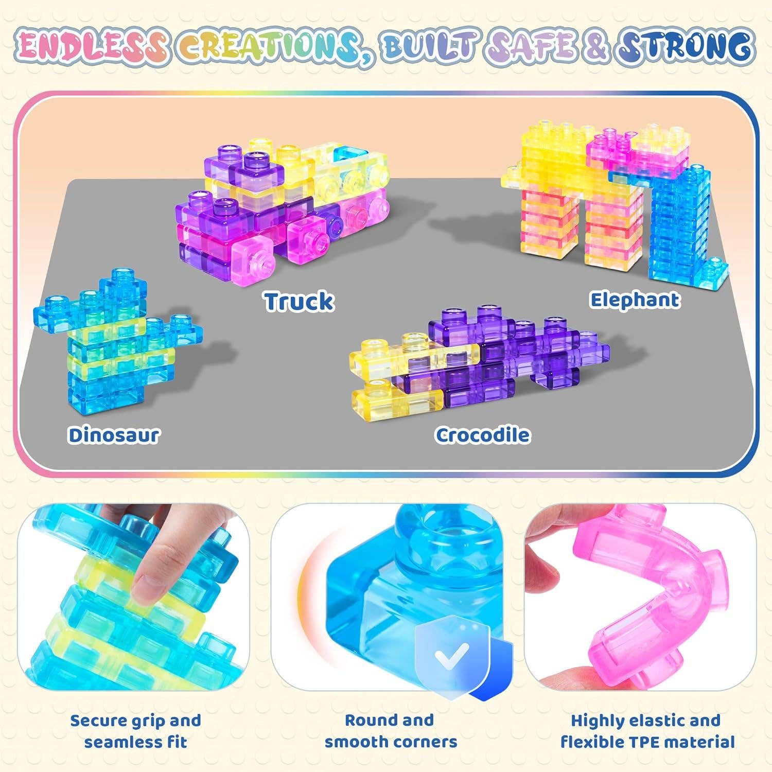 Squishy Jelly Building Blocks stress relief educational toys