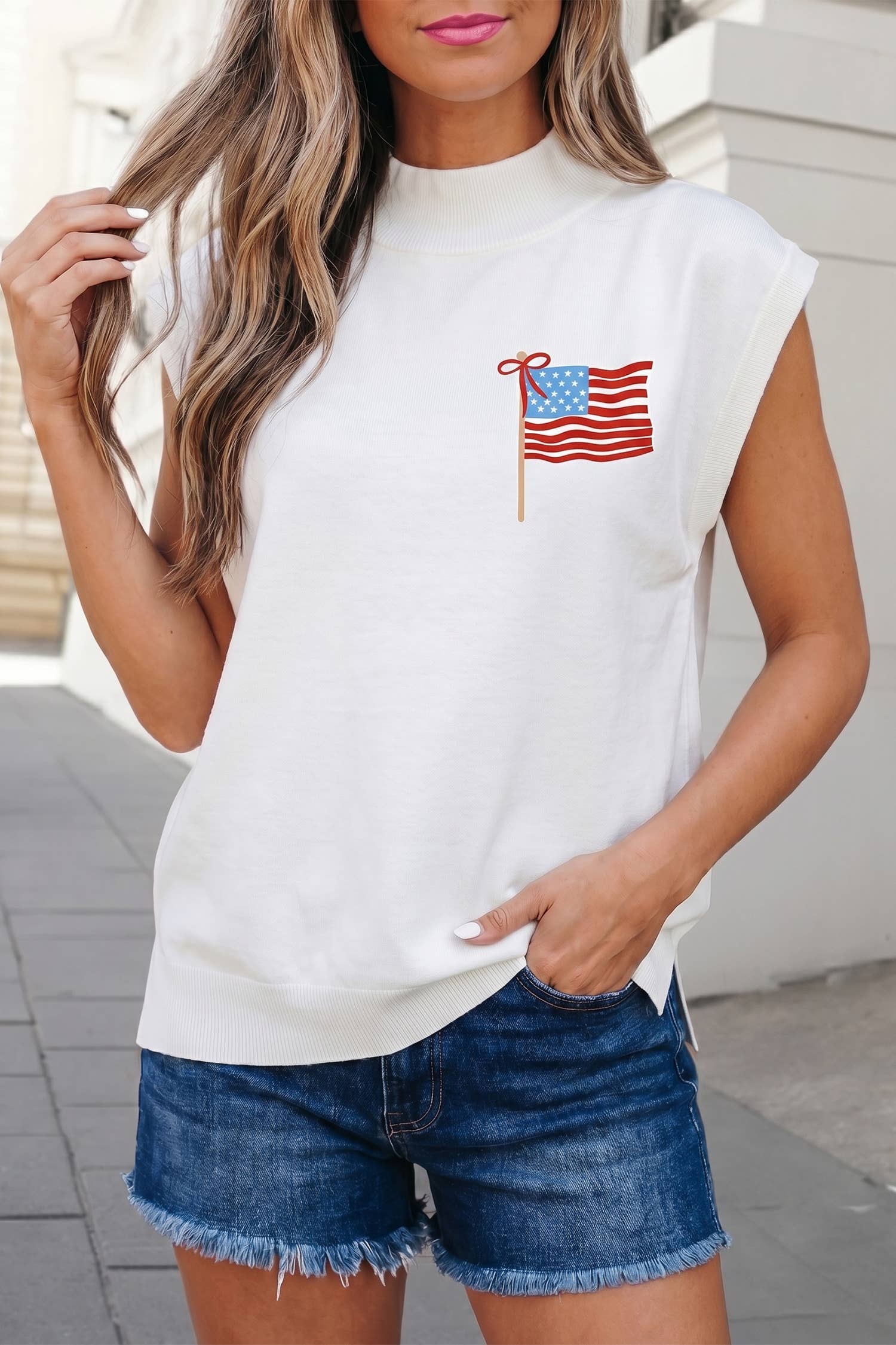Patriotic Flag Double Graphic Tee