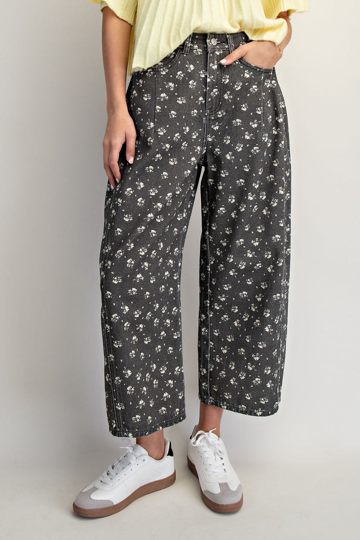 Floral Barrel Jeans