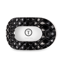 Load image into Gallery viewer, Flat Round Hair Clip | Large | Jet Black Quilted
