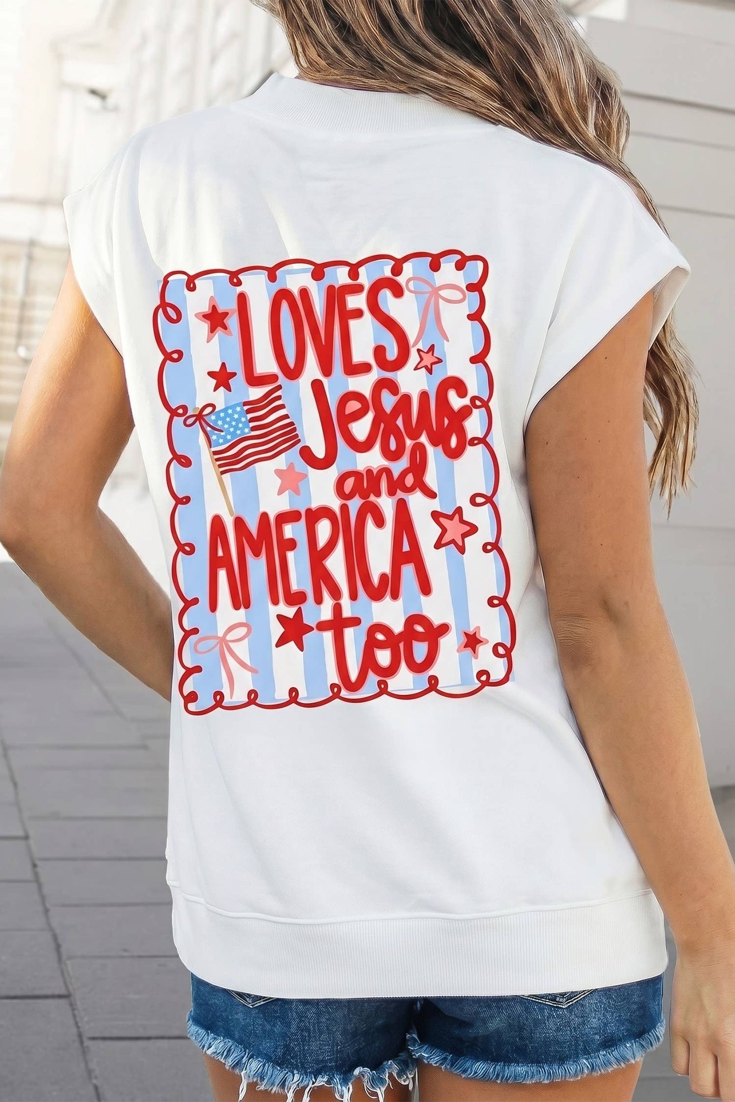 Patriotic Flag Double Graphic Tee