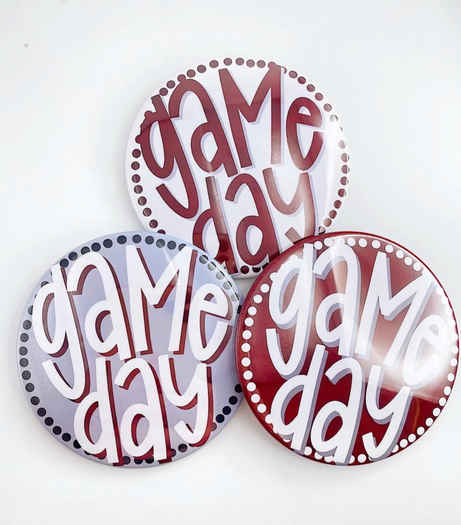 Polka Dot Game Day Button