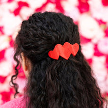 Load image into Gallery viewer, Flat Hair Clip | Small | Red Heart to Heart
