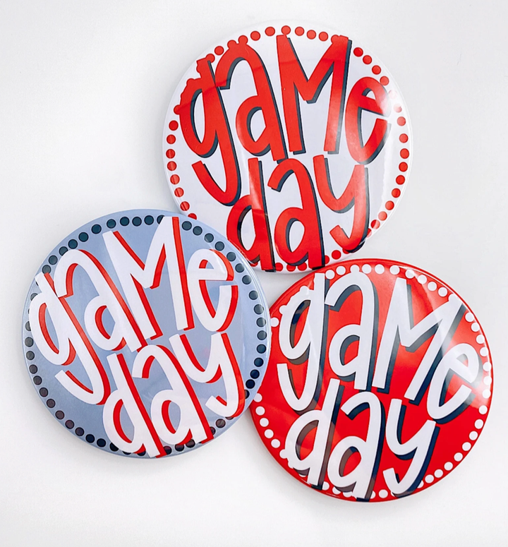 Polka Dot Game Day Button