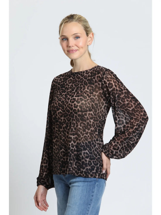 Boho Pleated Leopard Top