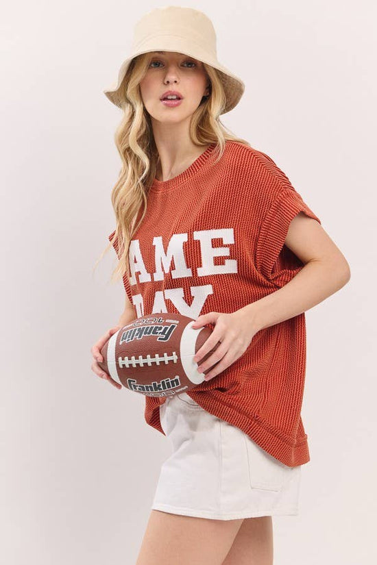 Game day Ribbed Knit Top