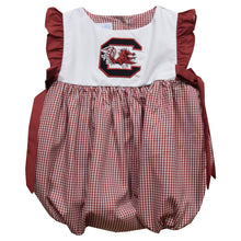 Load image into Gallery viewer, South Carolina Gamecocks Embroidered Gingham Girls Bubble
