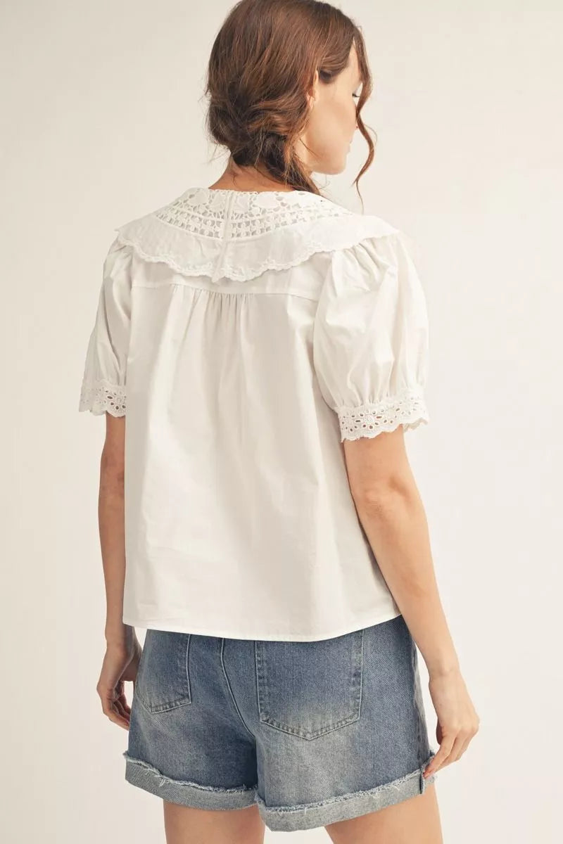 Vintage Darling Lace Collar Top