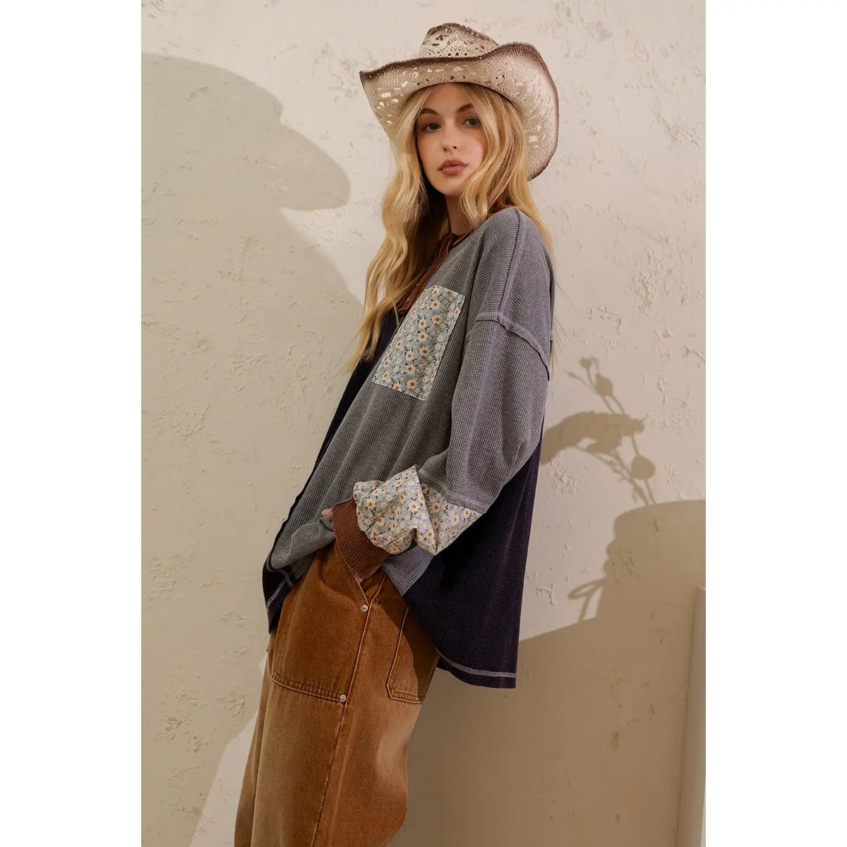 Henley Easy Day Waffle Top