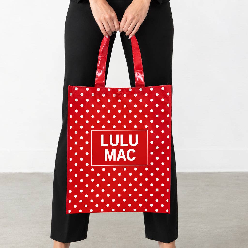 LM-BG-1004  REUSABLE TOTE - RED/WHITE DOT