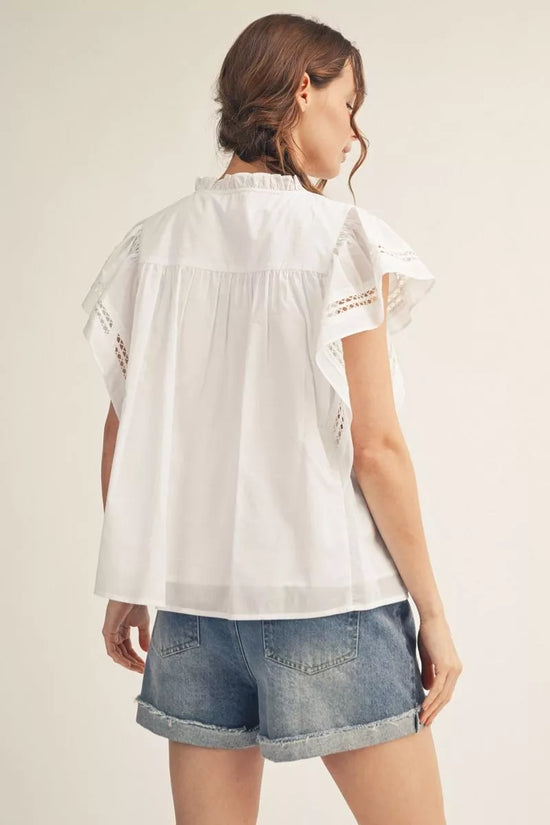 Angel Whisper Ruffle Lace Top
