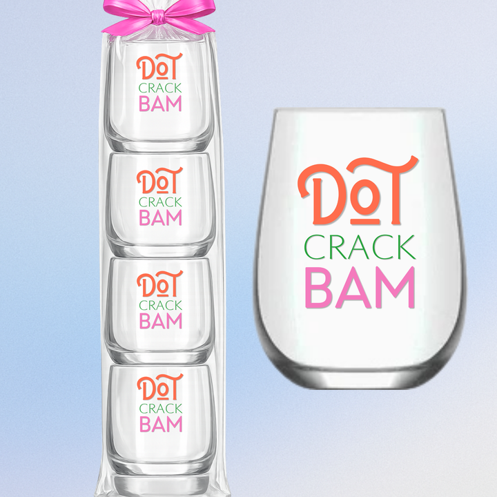 Mahjong Stemless 4ct Plastic Set Wine Glasses