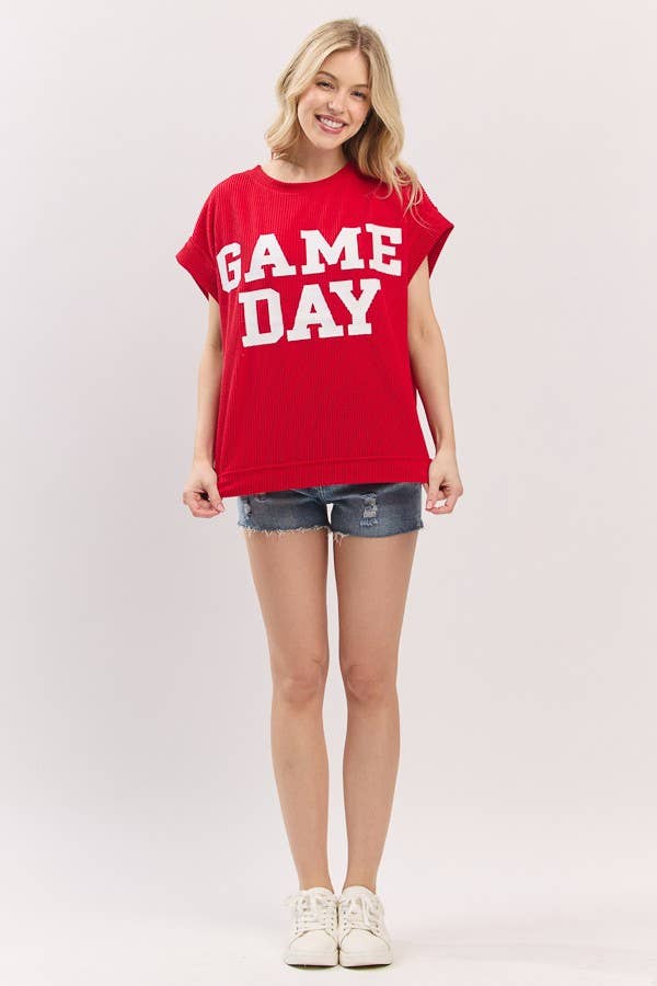 Game day Ribbed Knit Top