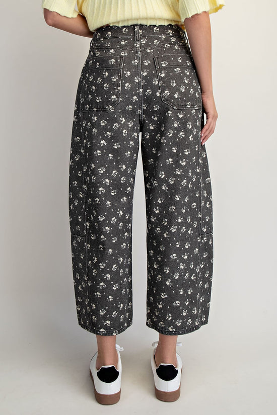Floral Barrel Jeans