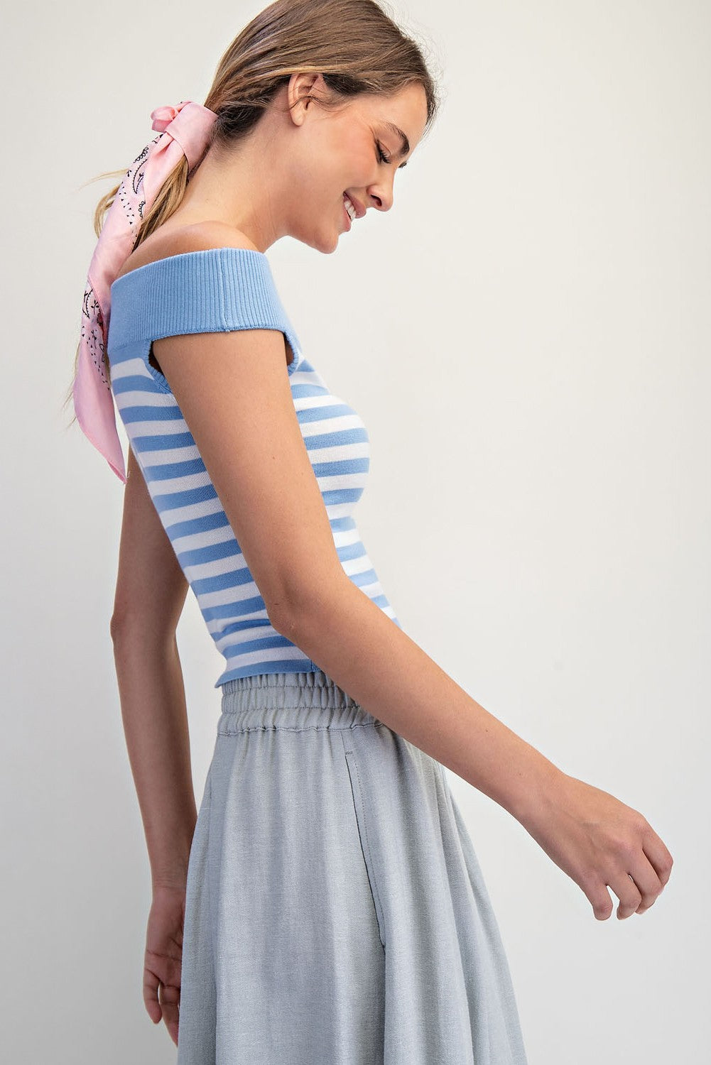 Fitted Off Shoulder Sweater