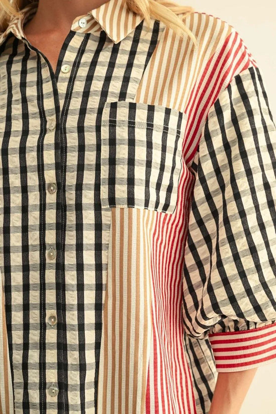 Charming Puff Sleeve Button Down Top
