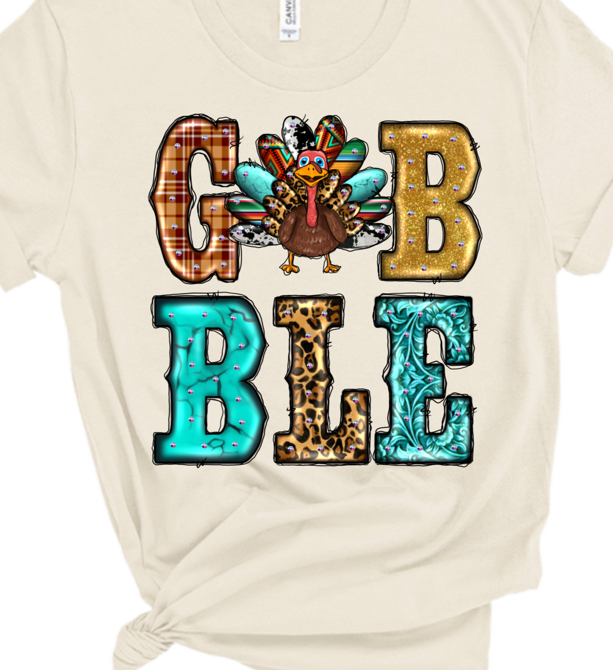 Turkey Gobble Rhinestone Graphic Tee