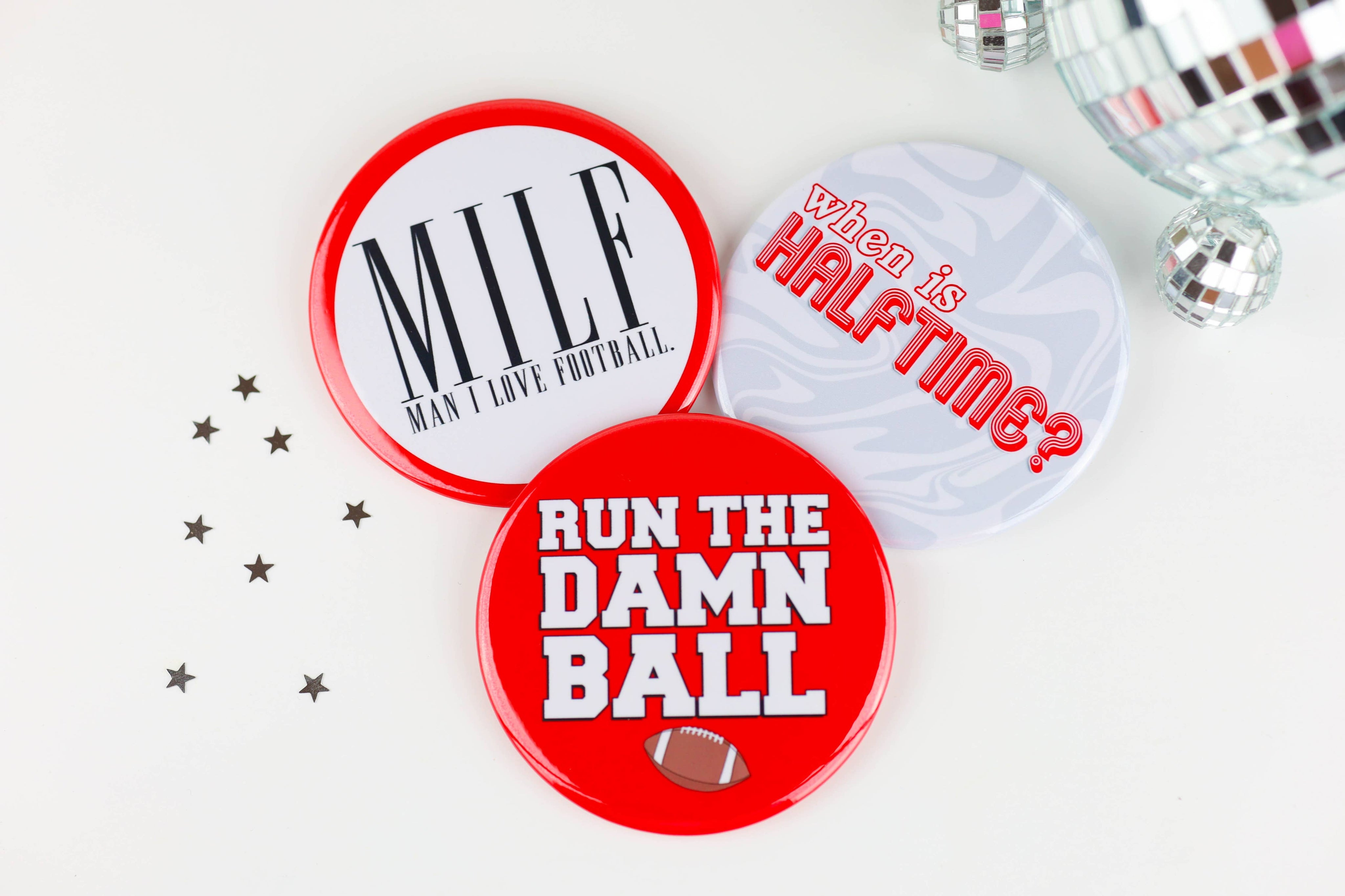 Red Game Day  Buttons | Game Day Pins