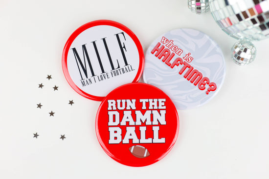Red Game Day  Buttons | Game Day Pins