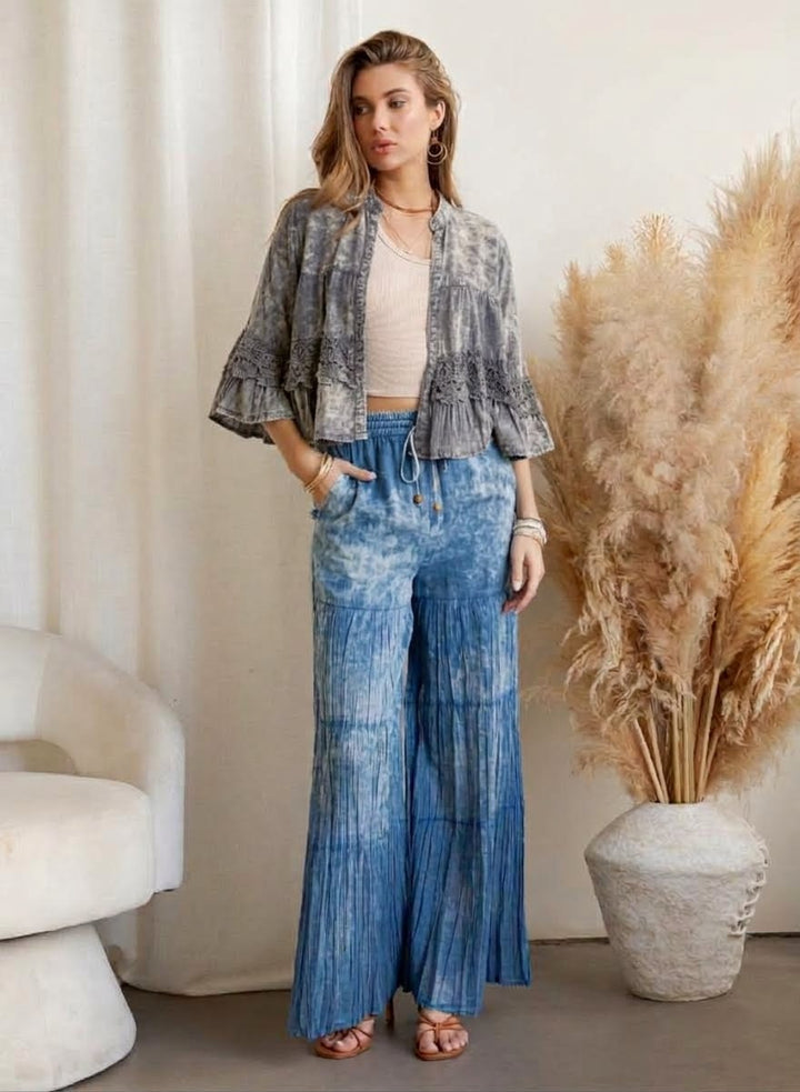 The Wandering Soul Mineral Wash Boho Patchwork Shrug