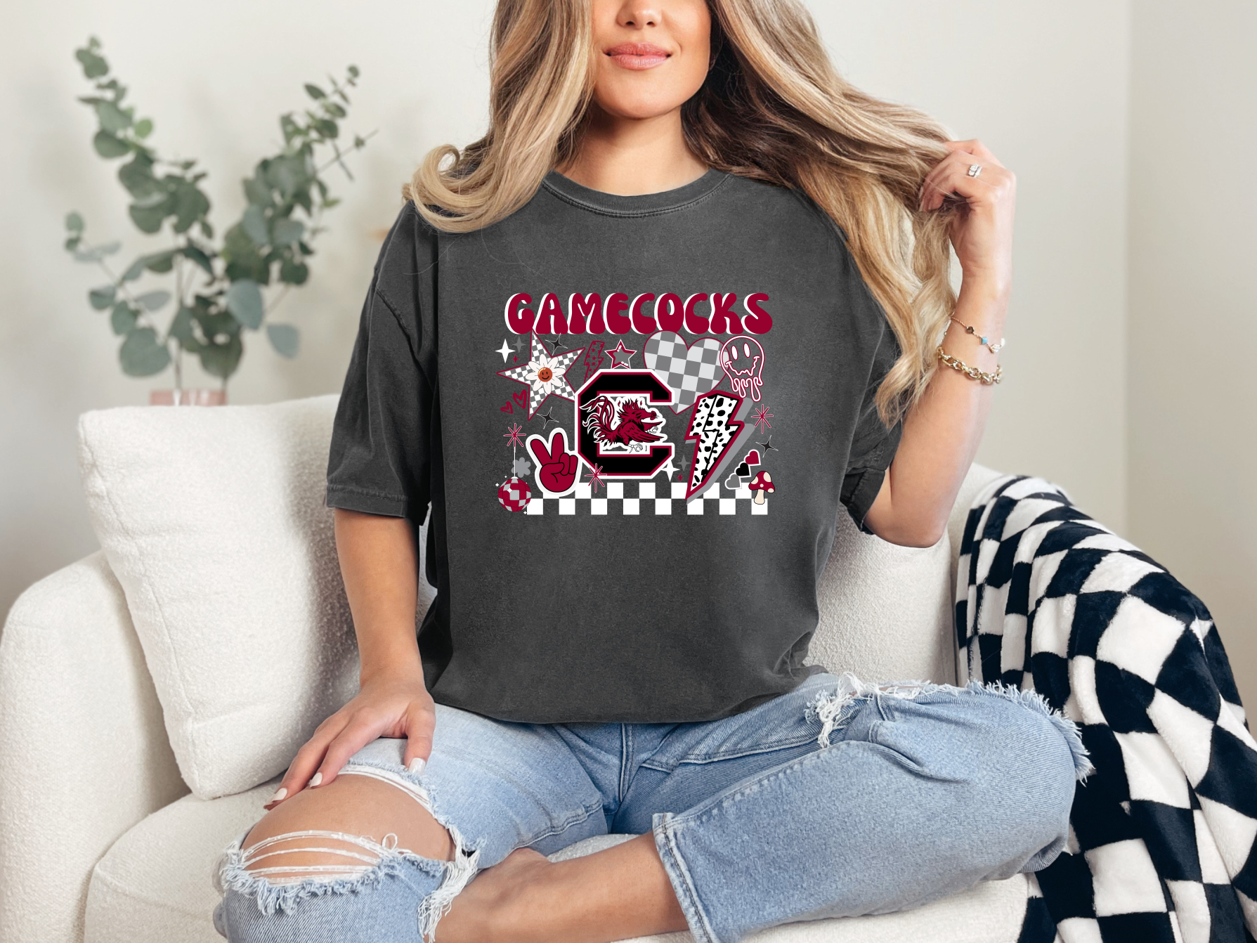 South Carolina Gamecocks Retro Checkered