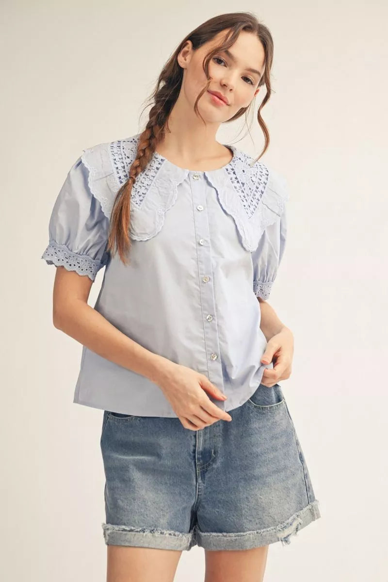 Vintage Darling Lace Collar Top