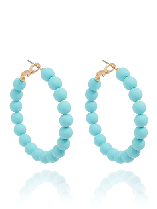 Matte Resin Bead Hoop Earring