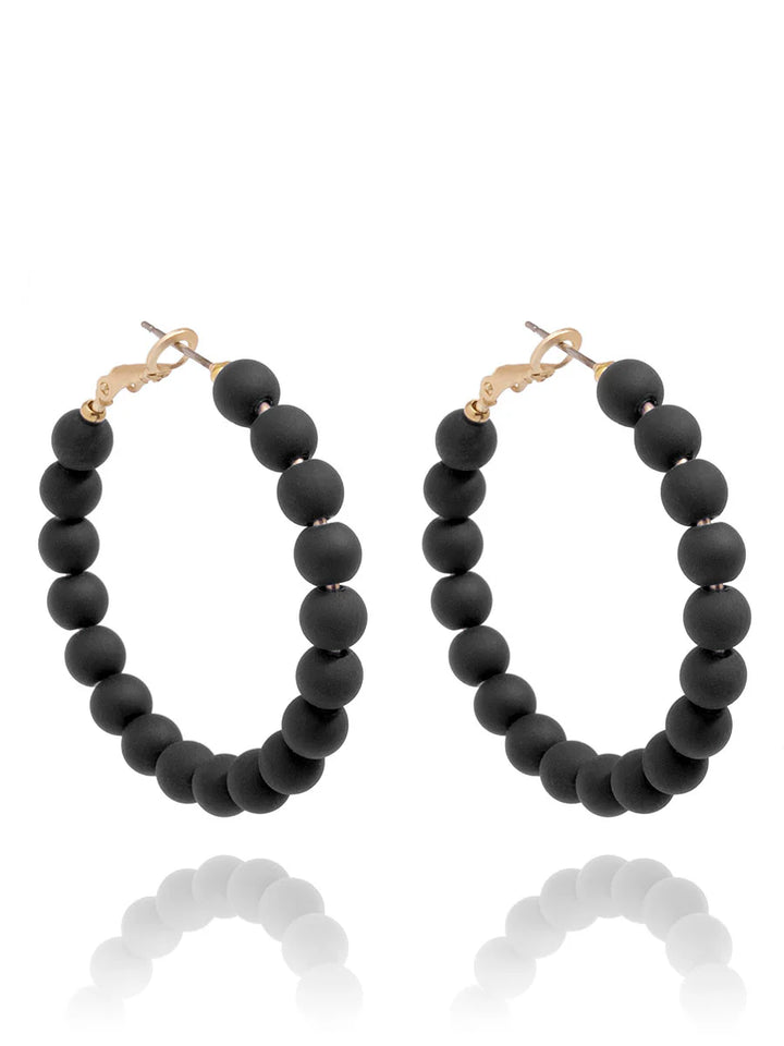 Matte Resin Bead Hoop Earring