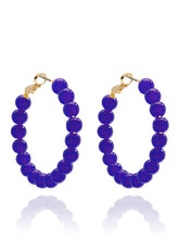 Load image into Gallery viewer, Medium Glass Bead Hoop Earring
