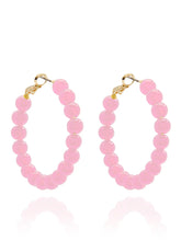 Load image into Gallery viewer, Medium Glass Bead Hoop Earring
