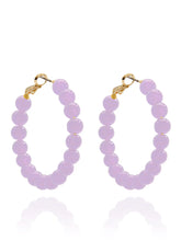 Load image into Gallery viewer, Medium Glass Bead Hoop Earring
