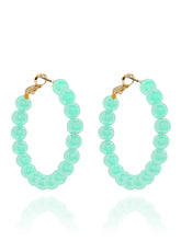 Load image into Gallery viewer, Medium Glass Bead Hoop Earring
