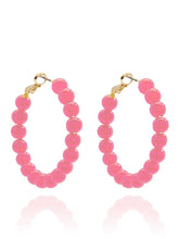 Load image into Gallery viewer, Medium Glass Bead Hoop Earring
