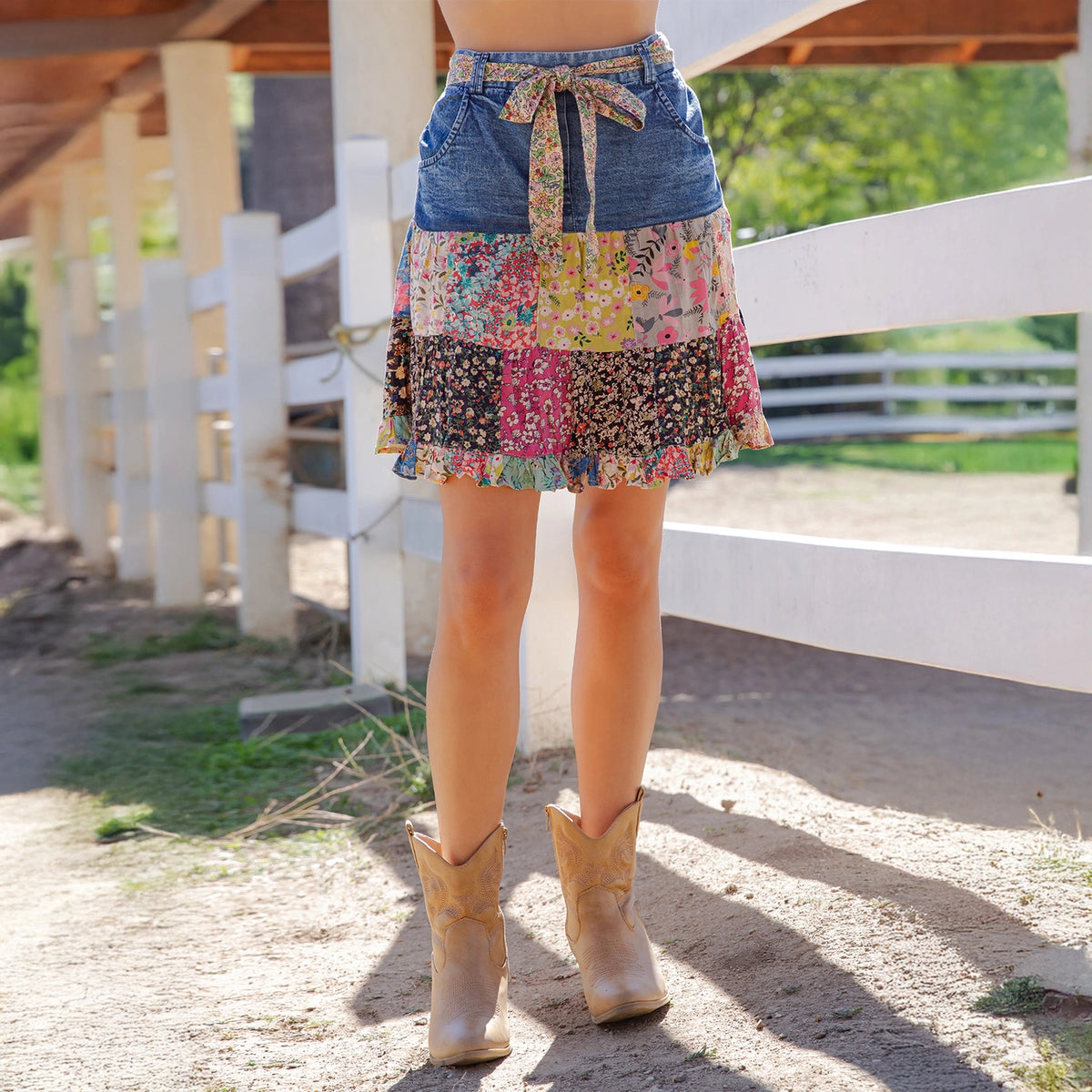 Floral Patch Mini Skirt