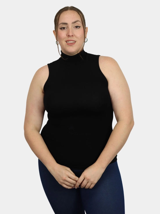 Sleeveless Mock Neck Top