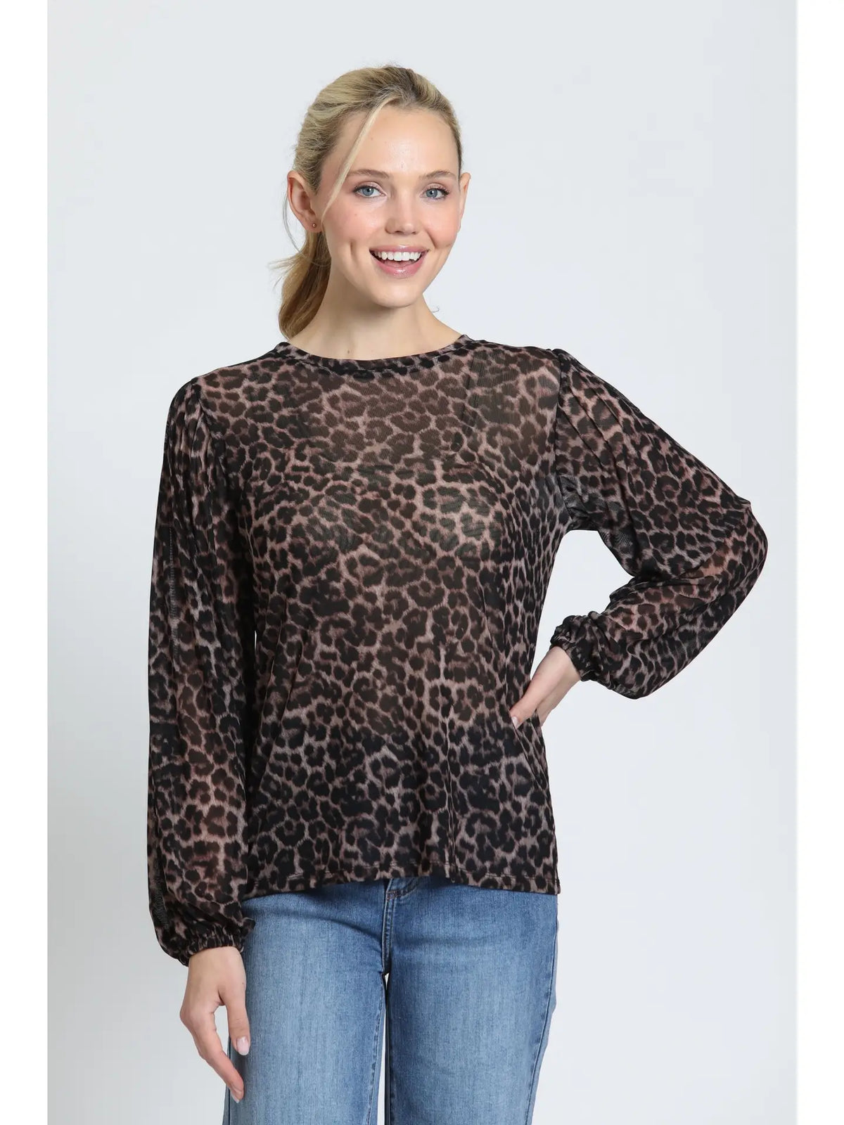Boho Pleated Leopard Top