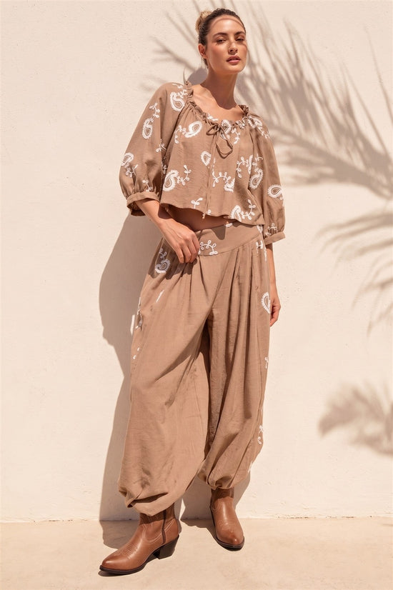 Embroidered Pant Set
