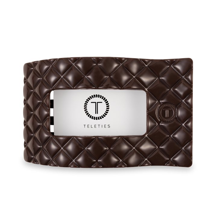 Flat Rectangle Hair Clip | Large | Truly Taupe Quilted